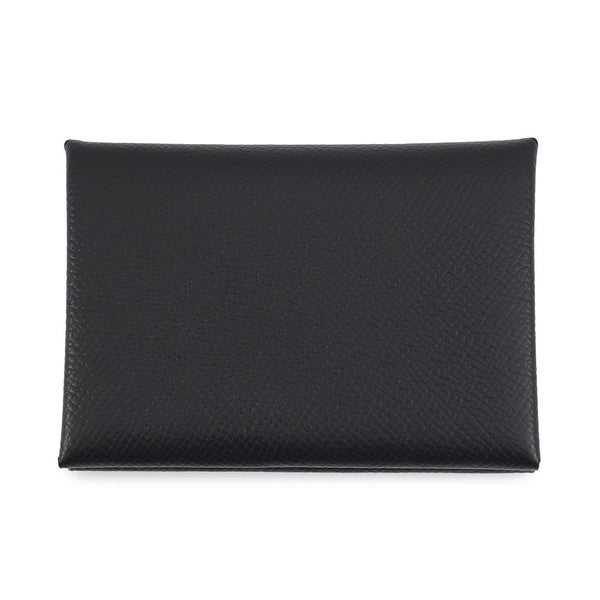 エルメス コインケース カルヴィ デュオ ブラック/シルバー金具 エプソン U刻印 財布 黒