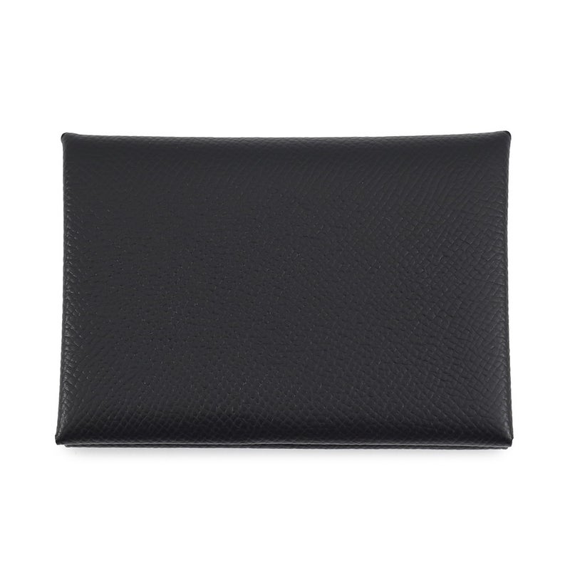 エルメス コインケース カルヴィ デュオ ブラック/シルバー金具 エプソン U刻印 財布 黒