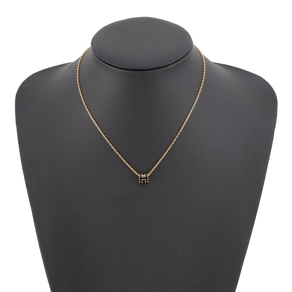 エルメス ネックレス ミニ・ポップアッシュ ブラック/ゴールド金具