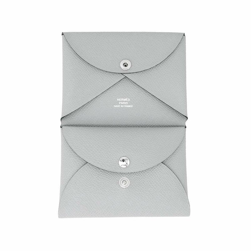 エルメス コインケース カルヴィ デュオ ブルーグラシエ/シルバー金具 エプソン K刻印 財布