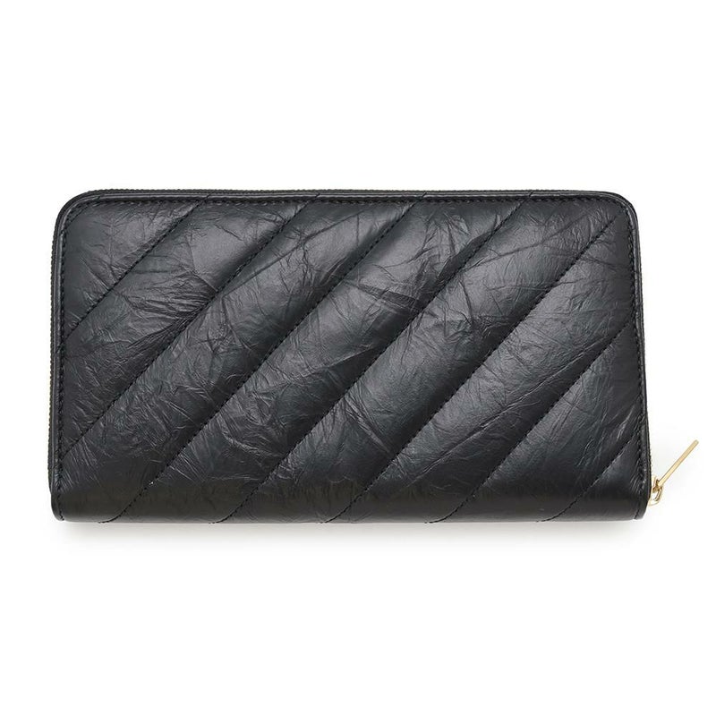 バレンシアガ 長財布 クラッシュ コンチネンタル ウォレット カーフレザー 766447 BALENCIAGA 黒