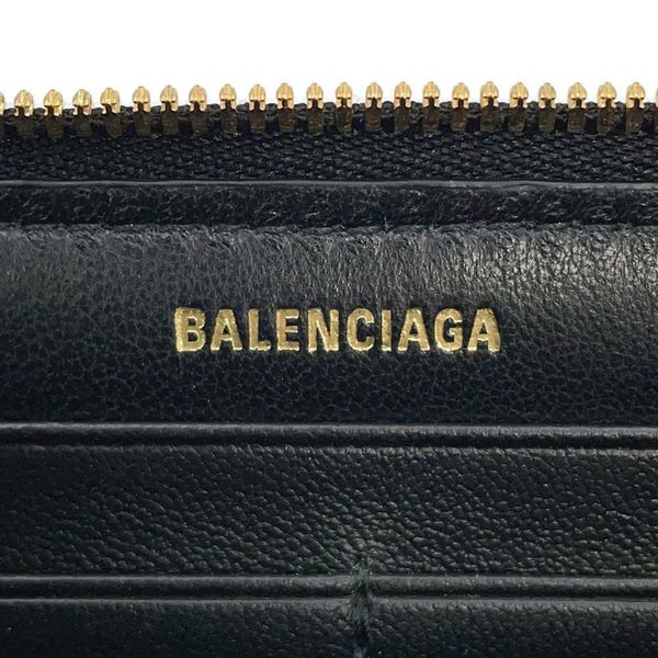 バレンシアガ 長財布 クラッシュ コンチネンタル ウォレット カーフレザー 766447 BALENCIAGA 黒