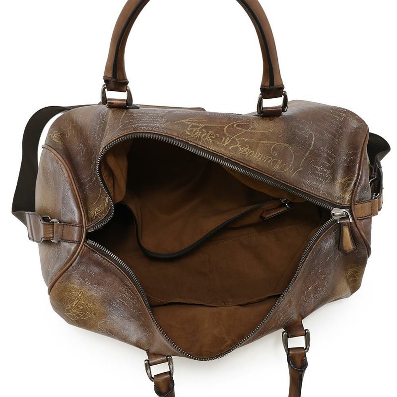 ベルルッティ ボストンバッグ カリグラフィ ゴールド・プラチナパティーヌ Berluti 2wayショルダーバッグ