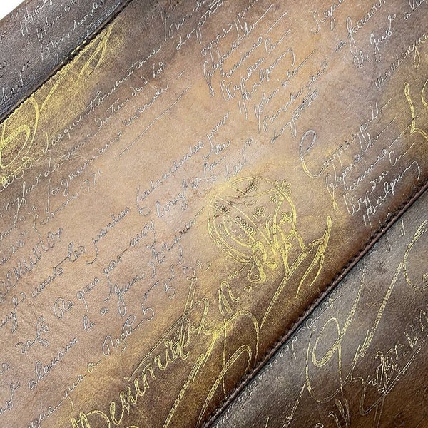 ベルルッティ ボストンバッグ カリグラフィ ゴールド・プラチナパティーヌ Berluti 2wayショルダーバッグ