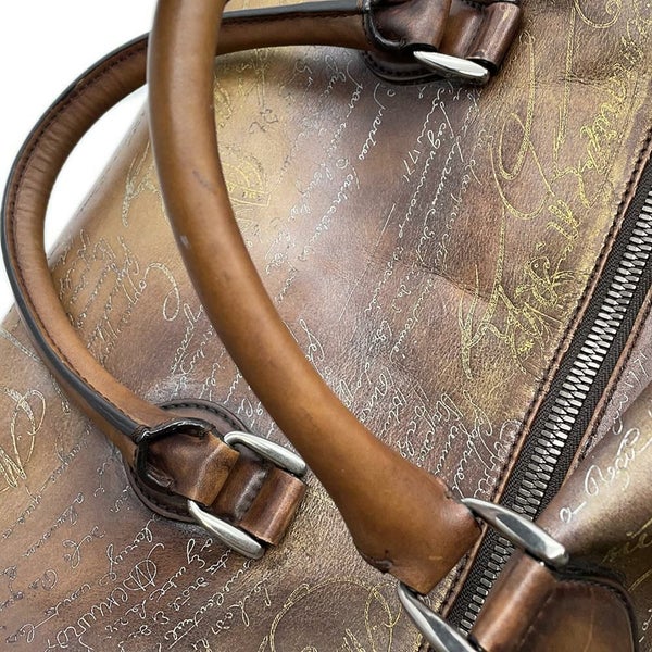 ベルルッティ ボストンバッグ カリグラフィ ゴールド・プラチナパティーヌ Berluti 2wayショルダーバッグ