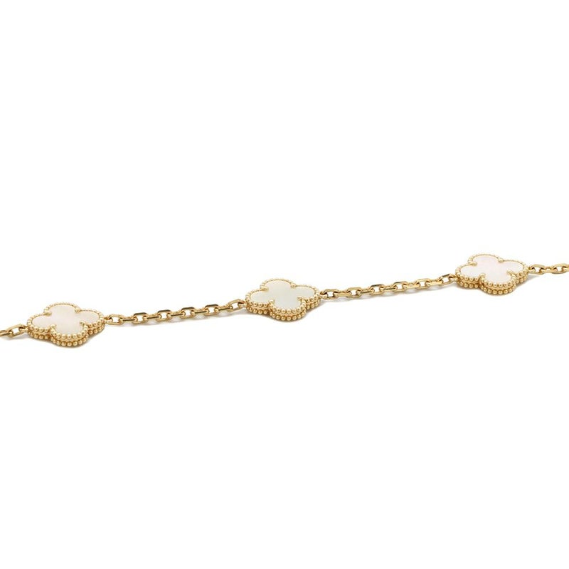 ヴァンクリーフ&アーペル ネックレス ヴィンテージ アルハンブラ ネックレス 10モチーフ マザーオブパール K18YG VCARA42800