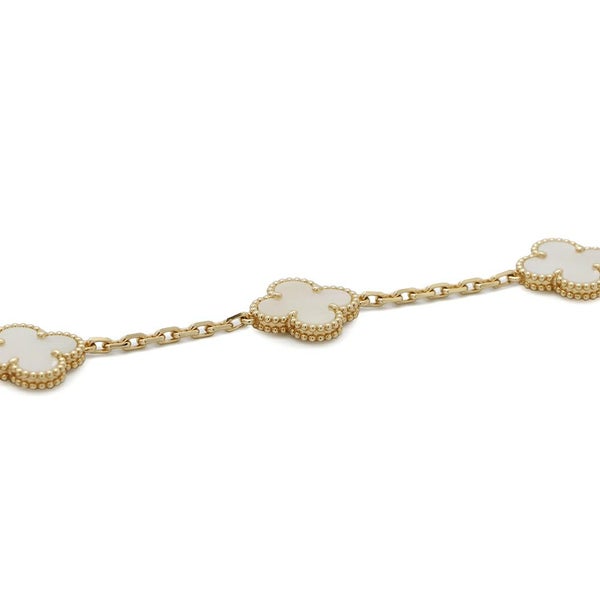 ヴァンクリーフ＆アーペル ブレスレット ヴィンテージ アルハンブラ 5モチーフ マザーオブパール K18YGイエローゴールド VCARA41800