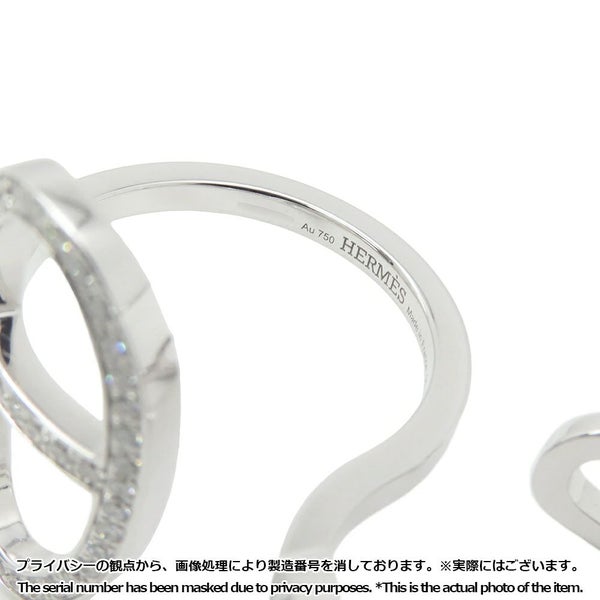 エルメス リング シェーヌダンクル コントゥール ダブル リング ダイヤ 76P 0.48ct K18WGホワイトゴールド サイズ54