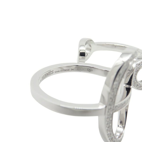 エルメス リング シェーヌダンクル コントゥール ダブル リング ダイヤ 76P 0.48ct K18WGホワイトゴールド サイズ54