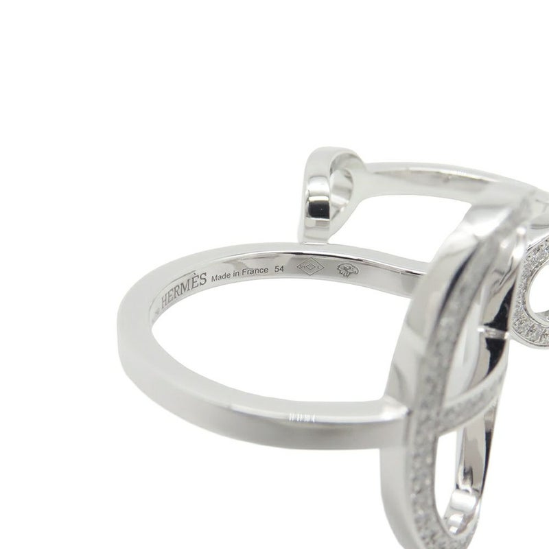 エルメス リング シェーヌダンクル コントゥール ダブル リング ダイヤ 76P 0.48ct K18WGホワイトゴールド サイズ54