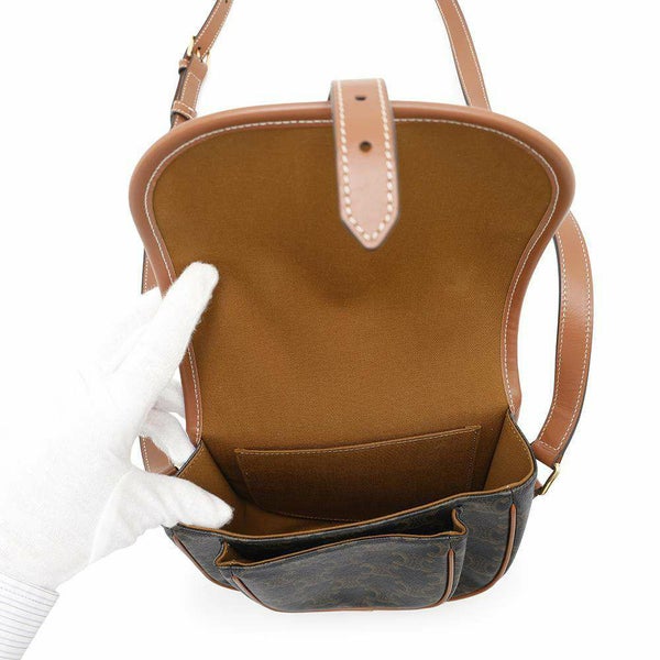 セリーヌ ショルダーバッグ ミディアム フォルコ トリオンフ 191502 CELINE ブラウン