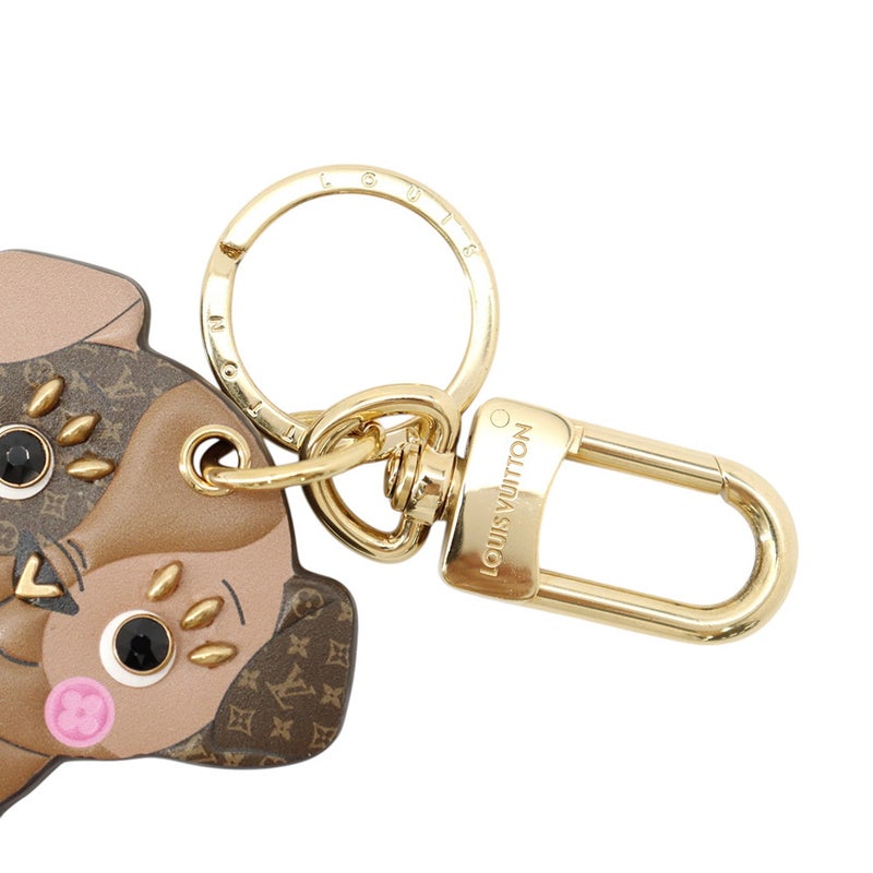 ルイヴィトン バッグチャーム モノグラム ポルトクレ・LVパピー M80242 LOUIS VUITTON キーホルダー イヌ
