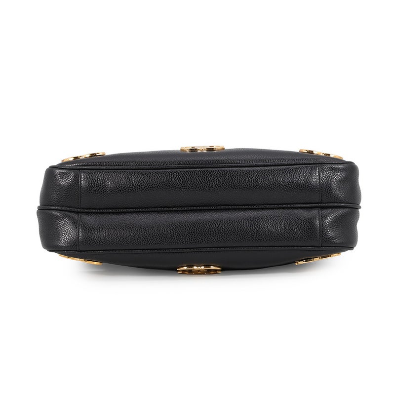 シャネル チェーントートバッグ トリプルココマーク キャビアスキン A03675 CHANEL 黒