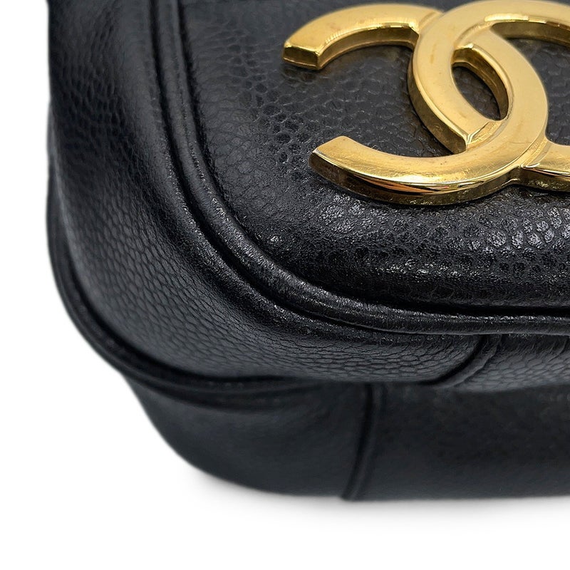 シャネル チェーントートバッグ トリプルココマーク キャビアスキン A03675 CHANEL 黒