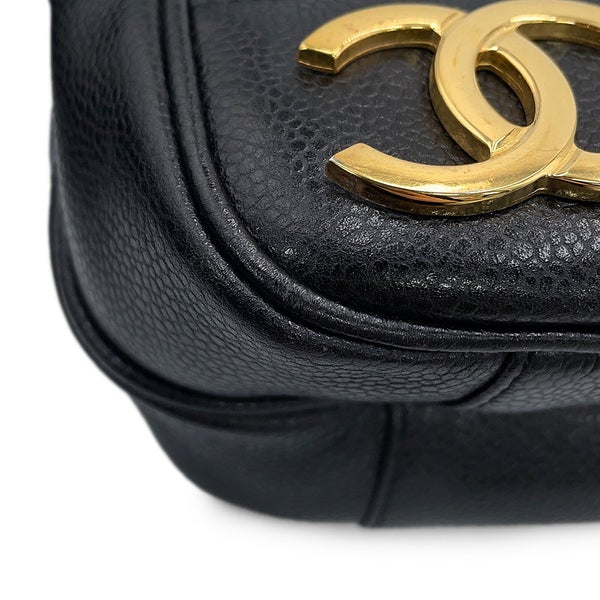 シャネル チェーントートバッグ トリプルココマーク キャビアスキン A03675 CHANEL 黒