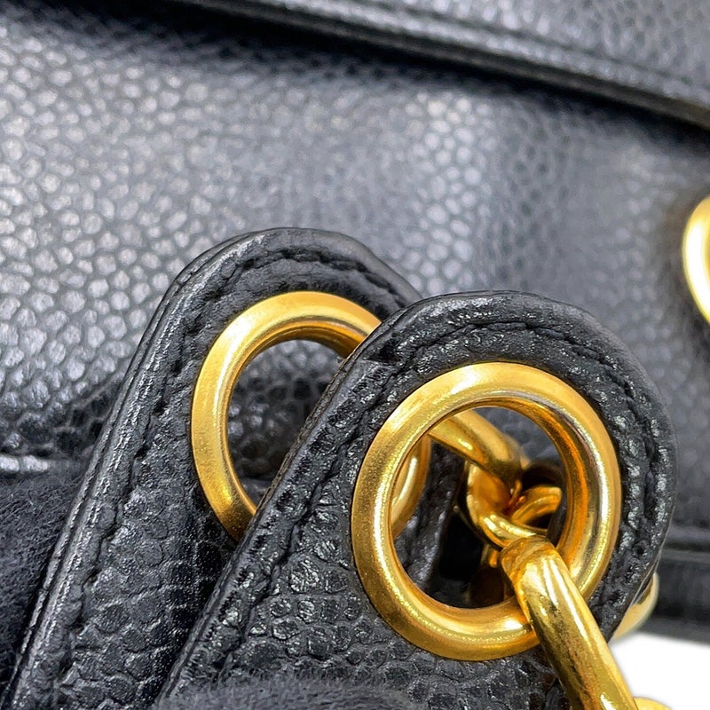 シャネル チェーントートバッグ トリプルココマーク キャビアスキン A03675 CHANEL 黒