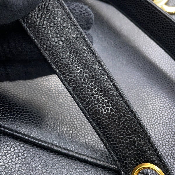 シャネル チェーントートバッグ トリプルココマーク キャビアスキン A03675 CHANEL 黒