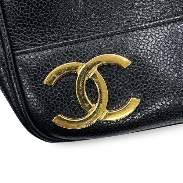 シャネル チェーントートバッグ トリプルココマーク キャビアスキン A03675 CHANEL 黒