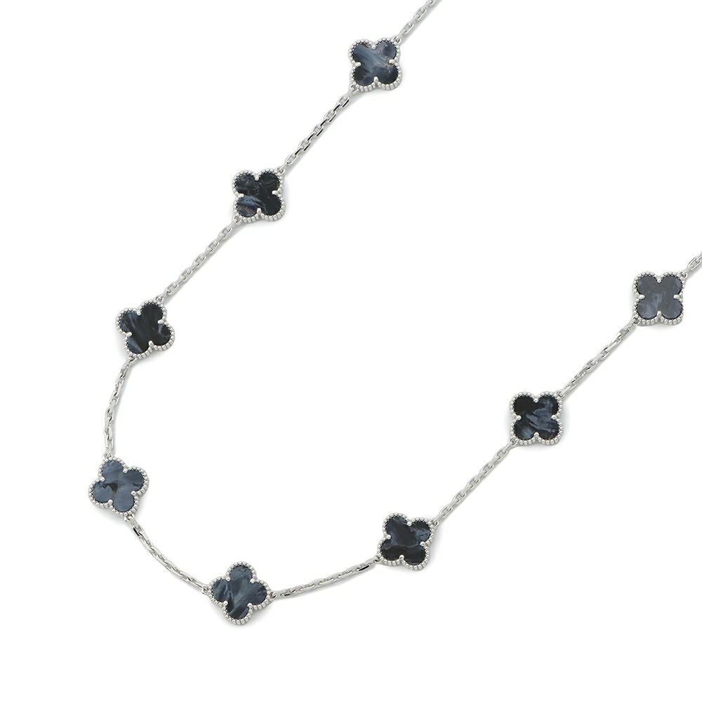【極美品】 ヴァンクリーフ&アーペル ネックレス ブラック Van Cleef & Arpel Vintage Alhambra Black/Silver Ladies Necklace