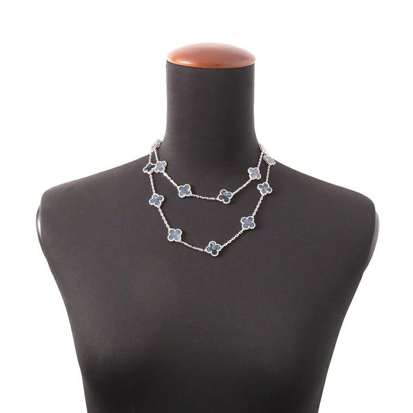 ヴァンクリーフ&アーペル ネックレス ヴィンテージ アルハンブラ ロングネックレス 20モチーフ ピーターサイト K18WG VCARP7S500