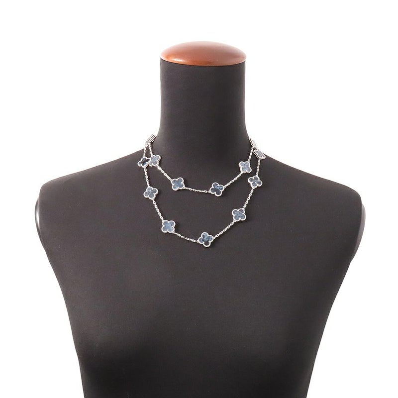 ヴァンクリーフ&アーペル ネックレス ヴィンテージ アルハンブラ ロングネックレス 20モチーフ ピーターサイト K18WG VCARP7S500