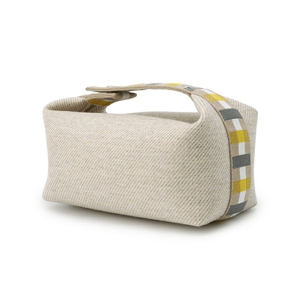 エルメス ポーチ ブリッド・ア・ブラック オ・カレ PM セーグル/シルバー金具 ウール HERMES