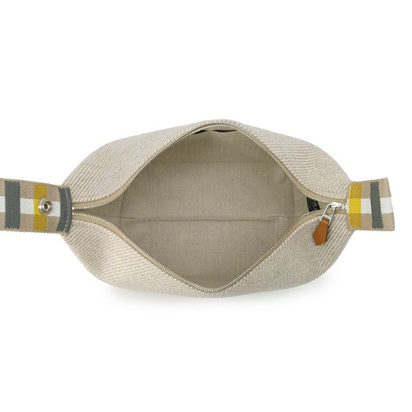 エルメス ポーチ ブリッド・ア・ブラック オ・カレ PM セーグル/シルバー金具 ウール HERMES