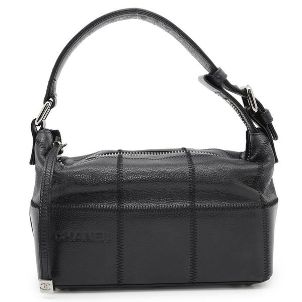 シャネル ハンドバッグ チョコバー レザー CHANEL バッグ 黒