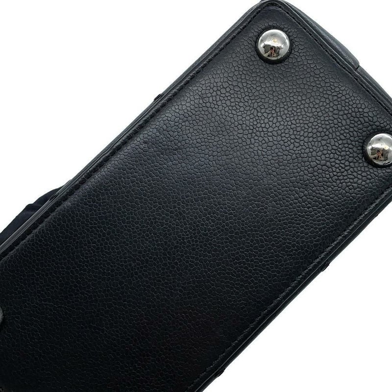 シャネル ハンドバッグ チョコバー レザー CHANEL バッグ 黒