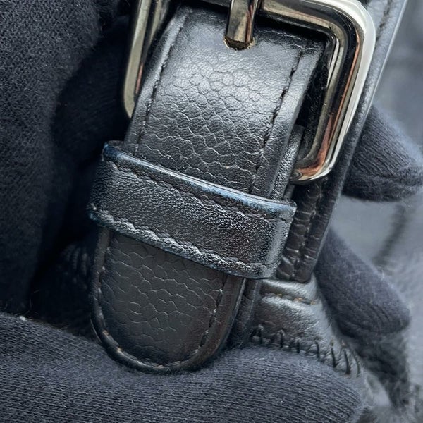 シャネル ハンドバッグ チョコバー レザー CHANEL バッグ 黒