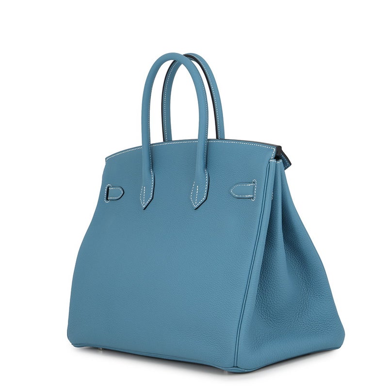 エルメス バーキン35 ニューブルージーン/シルバー金具 トゴ G刻印 HERMES Birkin ハンドバッグ
