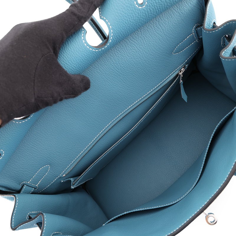 エルメス バーキン35 ニューブルージーン/シルバー金具 トゴ G刻印 HERMES Birkin ハンドバッグ