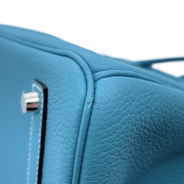 エルメス バーキン35 ニューブルージーン/シルバー金具 トゴ G刻印 HERMES Birkin ハンドバッグ