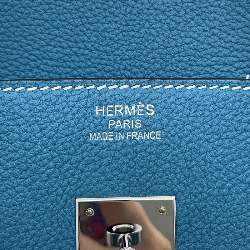 エルメス バーキン35 ニューブルージーン/シルバー金具 トゴ G刻印 HERMES Birkin ハンドバッグ