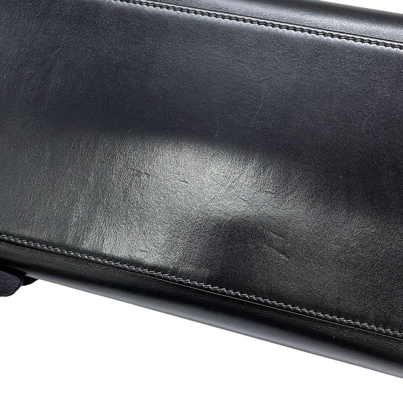 エルメス ハンドバッグ ケリー35 内縫い ブラック/シルバー金具 ボックスカーフ □J刻印 HERMES Kelly 2wayバッグ 黒