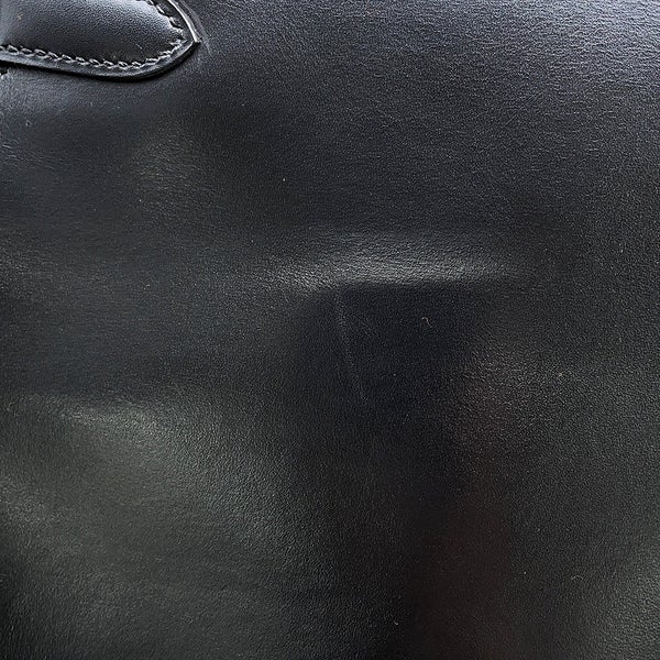 エルメス ハンドバッグ ケリー35 内縫い ブラック/シルバー金具 ボックスカーフ □J刻印 HERMES Kelly 2wayバッグ 黒