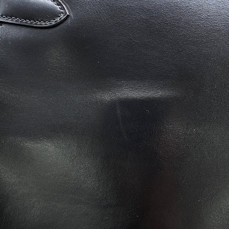 エルメス ハンドバッグ ケリー35 内縫い ブラック/シルバー金具 ボックスカーフ □J刻印 HERMES Kelly 2wayバッグ 黒