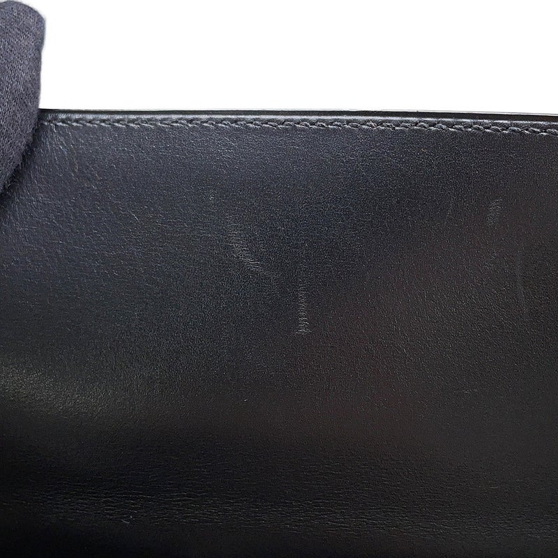 エルメス ハンドバッグ ケリー35 内縫い ブラック/シルバー金具 ボックスカーフ □J刻印 HERMES Kelly 2wayバッグ 黒