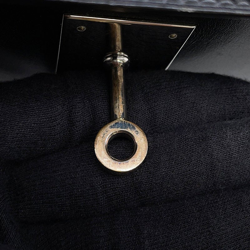 エルメス ハンドバッグ ケリー35 内縫い ブラック/シルバー金具 ボックスカーフ □J刻印 HERMES Kelly 2wayバッグ 黒
