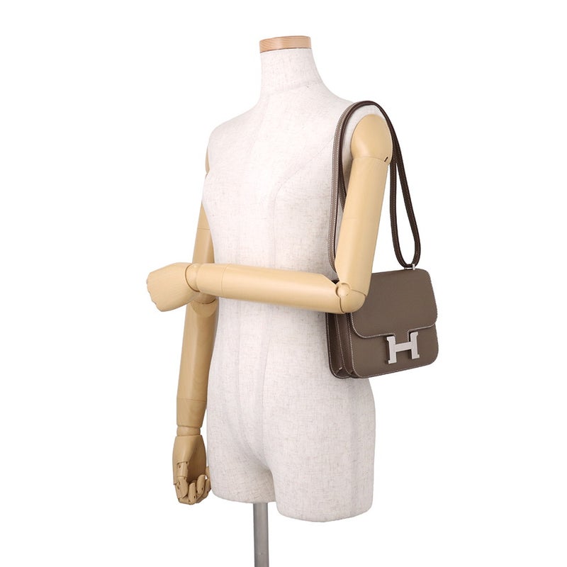 エルメス ショルダーバッグ ミニ コンスタンス3 エトゥープ/シルバー金具 エプソン G刻印 HERMES Constance