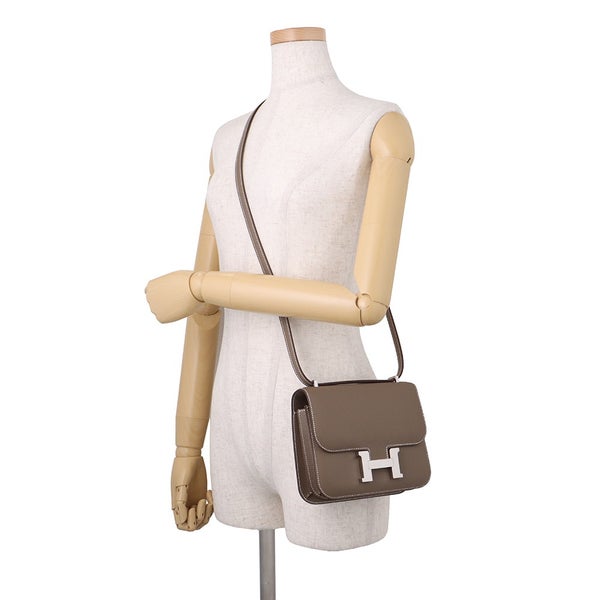 エルメス ショルダーバッグ ミニ コンスタンス3 エトゥープ/シルバー金具 エプソン G刻印 HERMES Constance