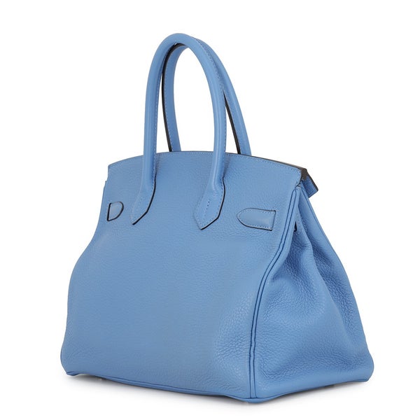エルメス バーキン30 ブルーパラダイス/シルバー金具 トリヨンクレマンス □R刻印 HERMES Birkin ハンドバッグ