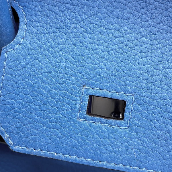 エルメス バーキン30 ブルーパラダイス/シルバー金具 トリヨンクレマンス □R刻印 HERMES Birkin ハンドバッグ