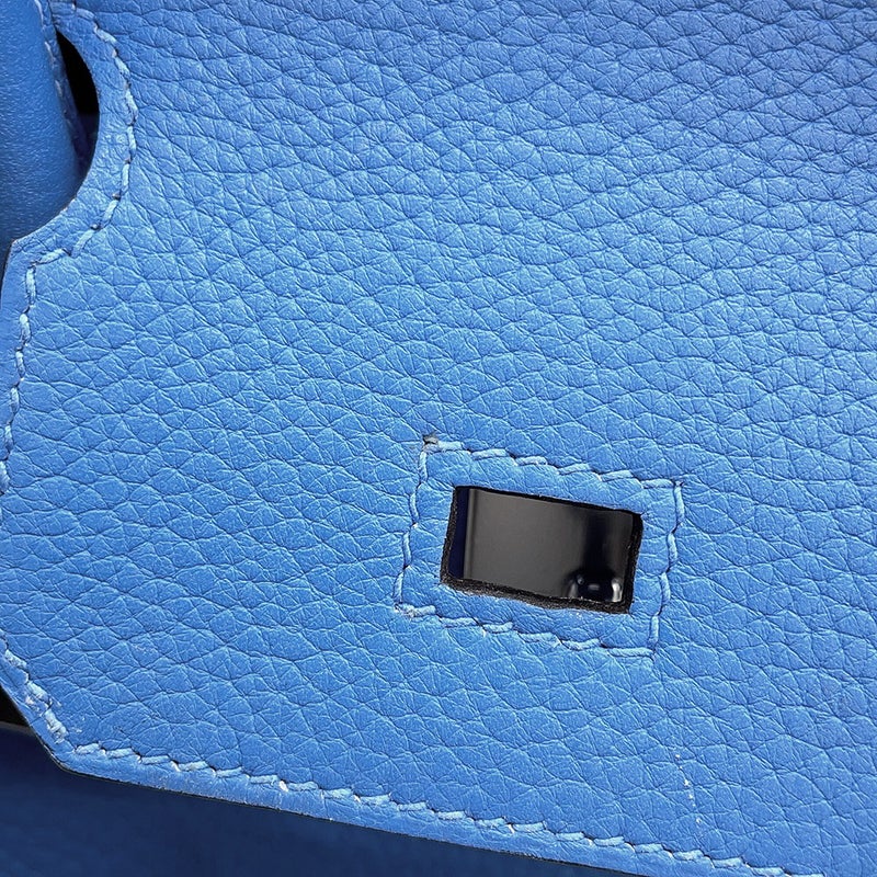 エルメス バーキン30 ブルーパラダイス/シルバー金具 トリヨンクレマンス □R刻印 HERMES Birkin ハンドバッグ
