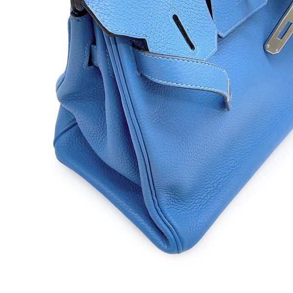 エルメス バーキン30 ブルーパラダイス/シルバー金具 トリヨンクレマンス □R刻印 HERMES Birkin ハンドバッグ