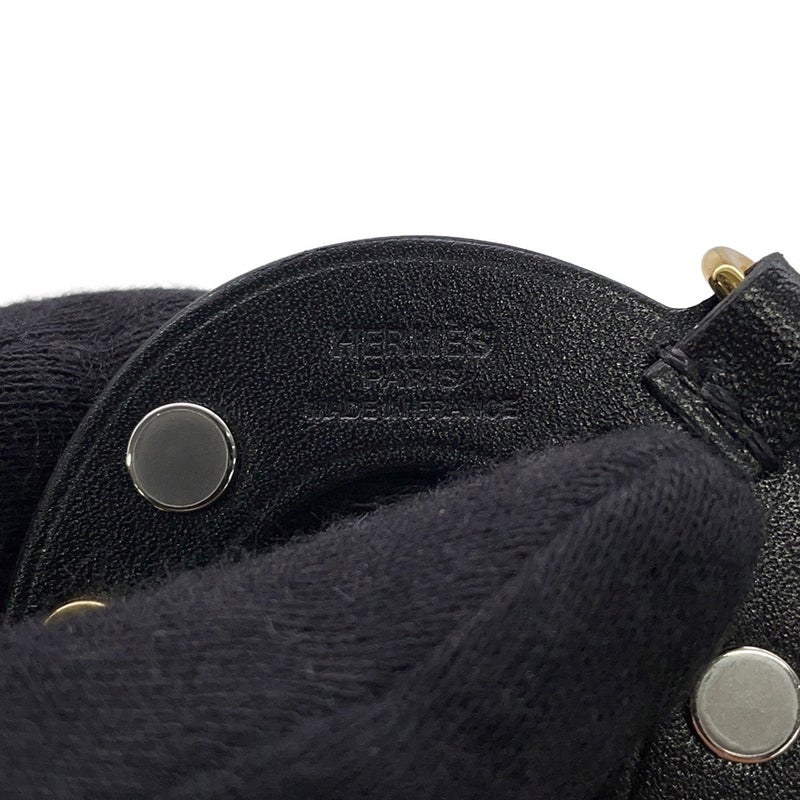 エルメス ネックレス ジョケット ブラック/ゴールド金具/シルバー金具 スイフト K刻印 アクセサリー 黒