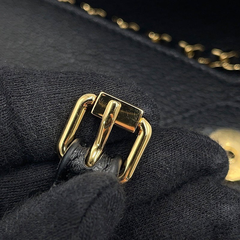 シャネル チェーンショルダーバッグ ストラップ クラッチ バッグ ココマーク グレインド ゴートスキン AP5232 CHANEL 黒