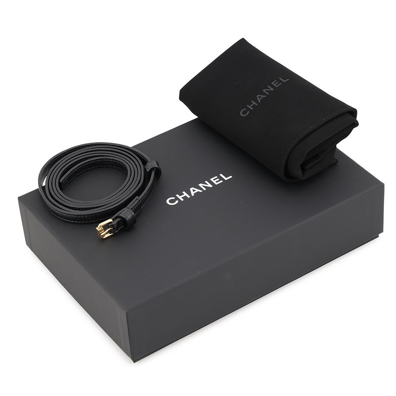 シャネル チェーンショルダーバッグ ストラップ クラッチ バッグ ココマーク グレインド ゴートスキン AP5232 CHANEL 黒