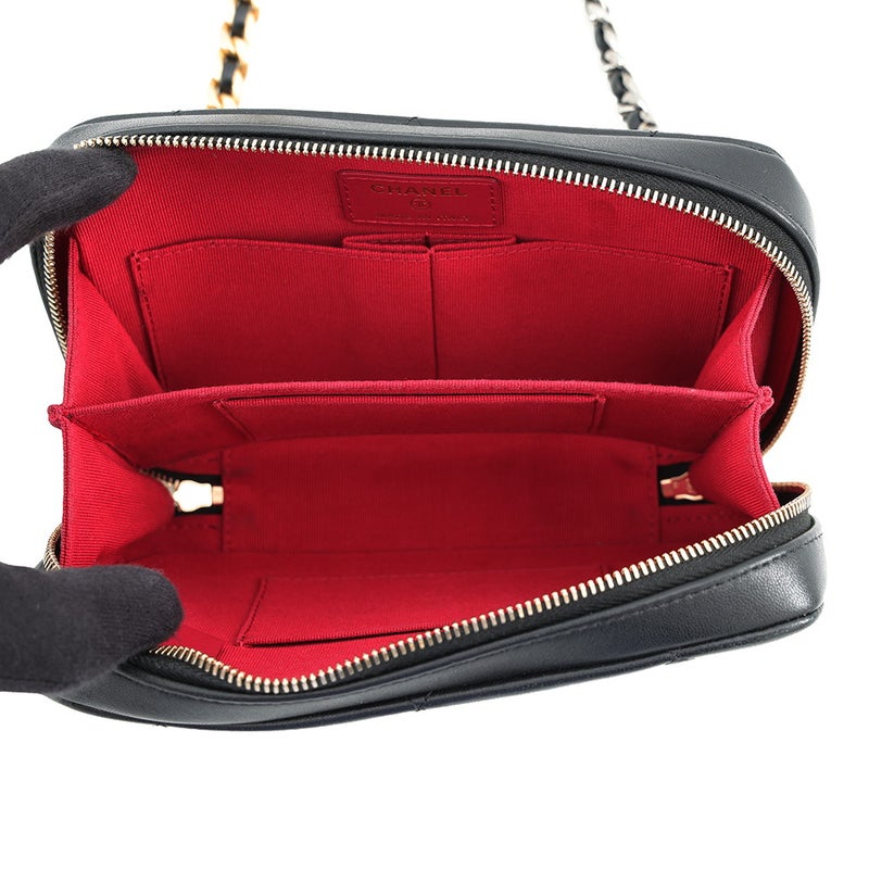シャネル チェーンショルダーバッグ CHANEL19 ココマーク ラムスキン AP2728 CHANEL バッグ 黒