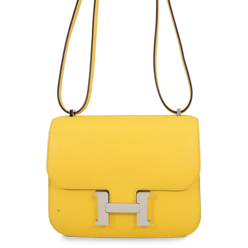 エルメス ショルダーバッグ ミニ コンスタンス3 ミロワール ジョーヌナプル/シルバー金具 エプソン B刻印 HERMES Constance